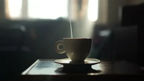 Steaming Cup of coffee or tea Stock Footage 132352057