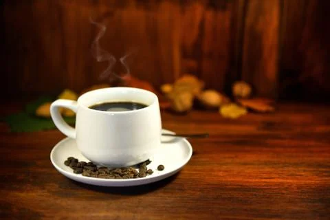 Steaming cup of coffee Foto stock