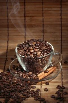 Steaming cup of coffee Stock Photos