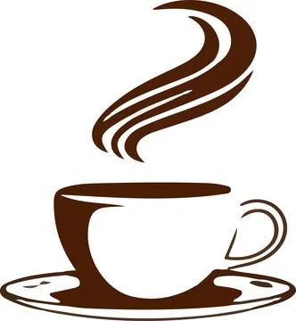 Steaming Cup of Coffee on White Background - Vector Illustration Stock Illustration