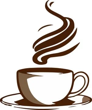 Steaming Cup of Coffee on White Background - Vector Illustration Stock Illustration