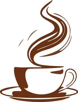 Steaming Cup of Coffee on White Background - Vector Illustration Stock Illustration