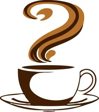 Steaming Cup of Coffee on White Background - Vector Illustration Stock Illustration