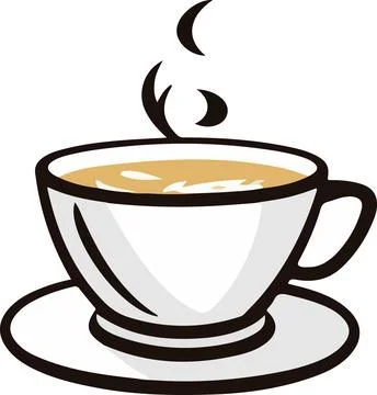 Steaming Cup of Coffee on White Background - Vector Illustration Stock Illustration