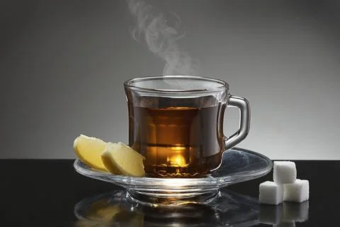 Steaming cup of hot tea. Stock Photos