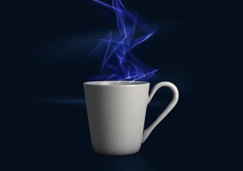 Steaming Digital Coffee Cup Stock Illustration