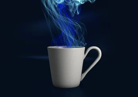 Steaming Digital Coffee Cup Stock Illustration