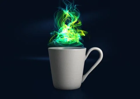Steaming Digital Coffee Cup Stock Illustration