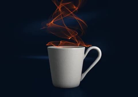 Steaming Digital Coffee Cup Stock Illustration