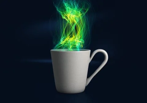 Steaming Digital Coffee Cup Stock Illustration