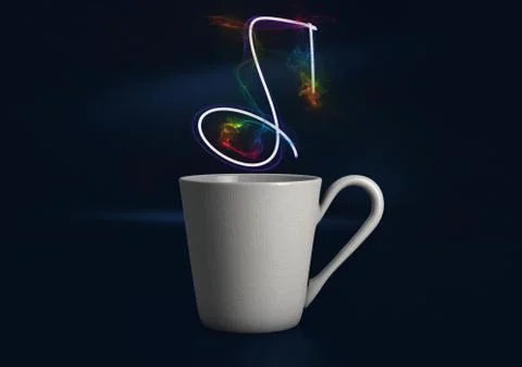 Steaming Digital Coffee Cup Stock Illustration