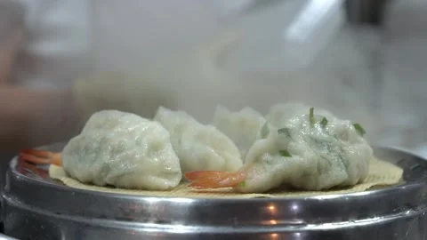 Steaming Dumplings Stock Footage 264969320