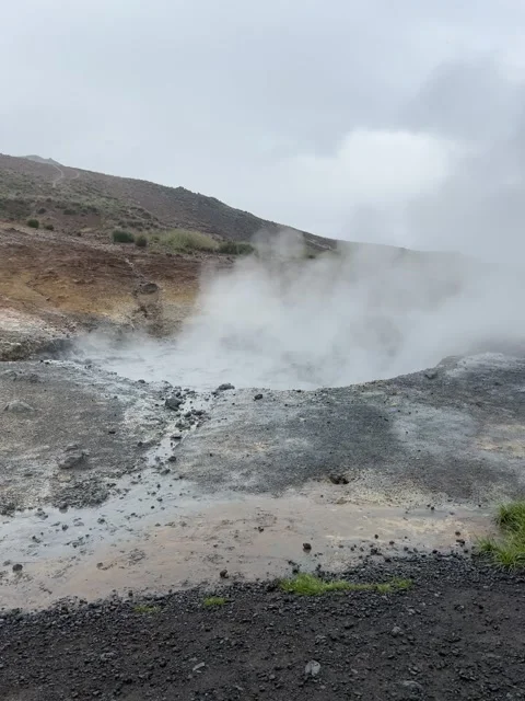 Steaming Geothermal Hot Spring in Iceland Stock Footage 312410549