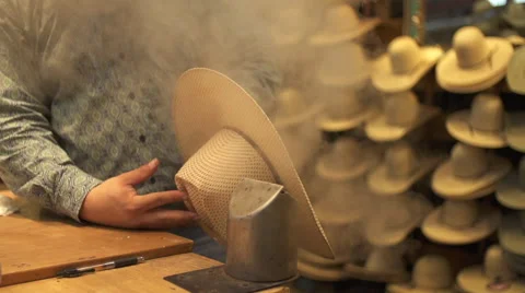 Steaming hat Stock Footage 50192701