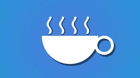 Steaming hot drink coffee tea animation loop, back ground blue Stock-Footage 64802366