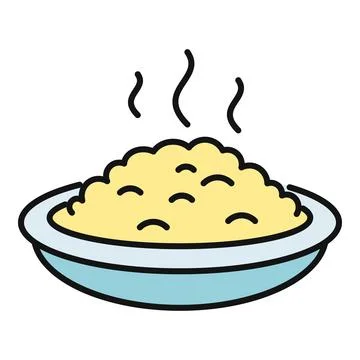 Steaming hot mashed potato puree in a bowl Stock Illustration