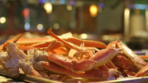 Steaming Hot Snow Crab Legs Stock Footage
