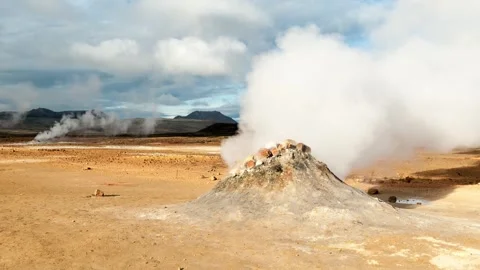 Steaming Icelandic Fumaroles Stock Footage 271507347