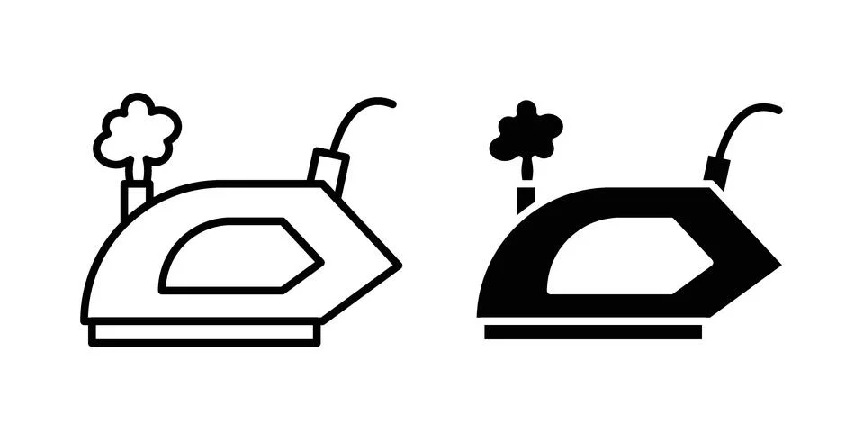 Steaming iron icon bundle for website design projects Stock Illustration