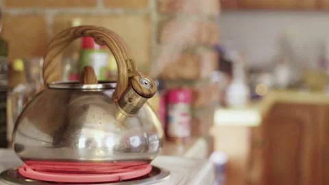 Steaming Kettle 4k Stock Footage 131277568