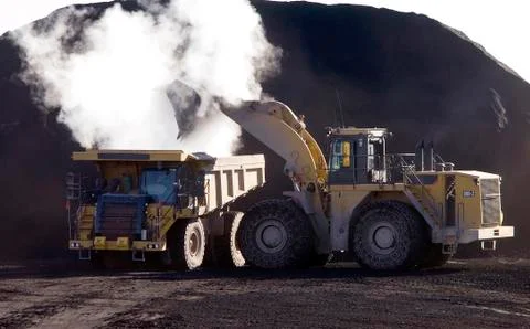 Steaming load of coal Stock Photos