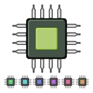 Steaming microchip cartoon vector graphic イラスト素材