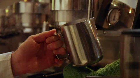 Steaming milk Stock Footage 45518109