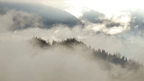 Steaming mountains. Time lapse. Stock Footage 76445106