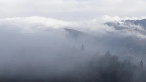 Steaming mountains. Time lapse. Stock Footage 76587836