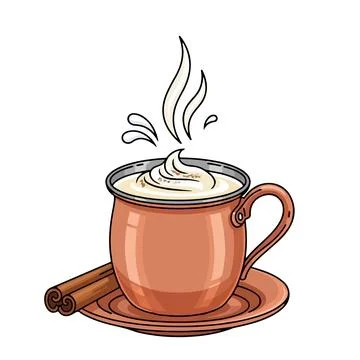 Steaming Mug of Coffee with Cinnamon Ilustração Stock