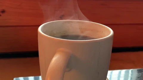 Steaming mug of coffee Video stock 207914833