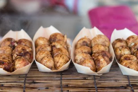 Steaming Octopus Balls Stock Photos
