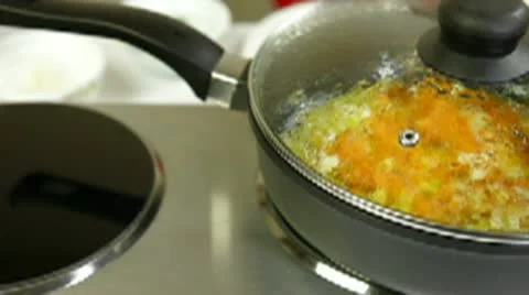 Steaming Pan With Vegetables Stock Footage
