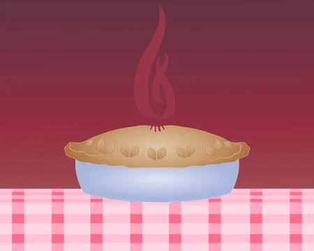 Steaming pie Stock Illustration