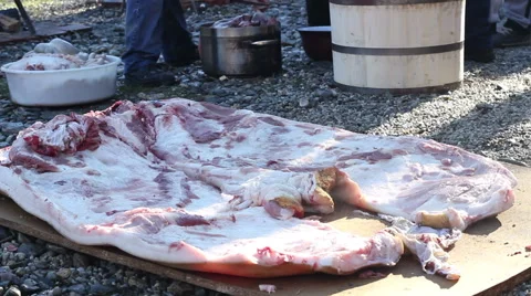 Steaming Pig Meat Stock Footage 45129324