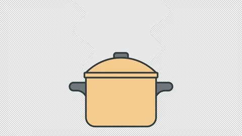 Steaming pot animation Stockbeeldmateriaal 318205040