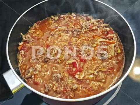 A Steaming Pot of Goulash Stock Photos
