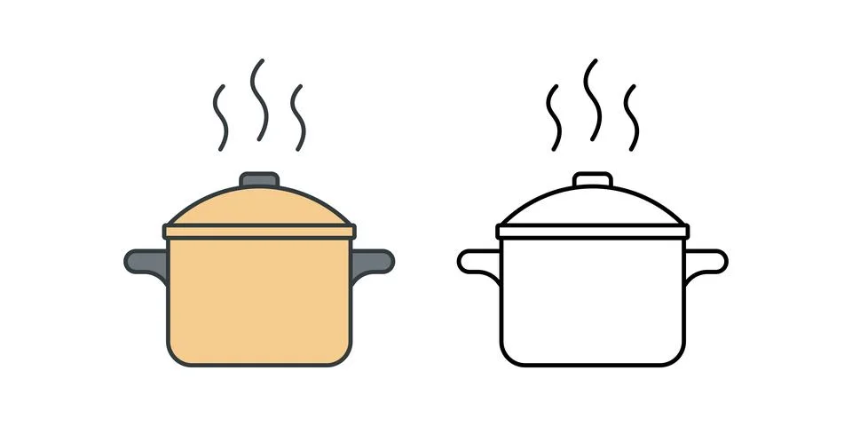 Steaming pot icon Stock Illustration