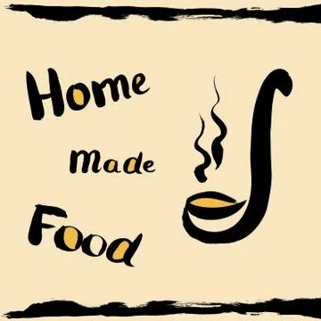 Steaming soup ladle Stock Illustration
