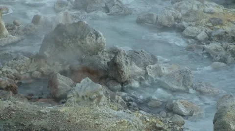 Steaming spring Medium shot Stock Footage 8838022