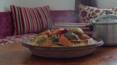 Steaming Tagine in Oualidia, Morocco Video stock 76846624
