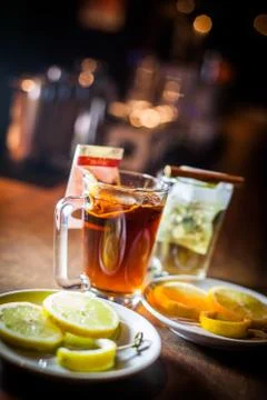 Steaming tea cups Stock Photos