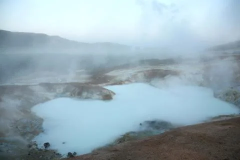 Steaming volcanic pool Stock Photos