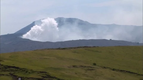 Steaming Volcano Japan Stock Footage 87100409