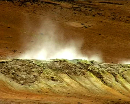Steaming Wasteland Crater Stock Footage