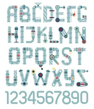 Steampunk alphabet Stock Illustration