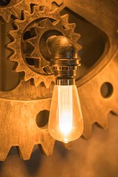 Steampunk architectural style design element of interior Stock Photos