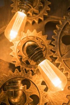 Steampunk architectural style design element of interior Stock Photos