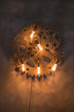 Steampunk architectural style design element of interior Stock Photos