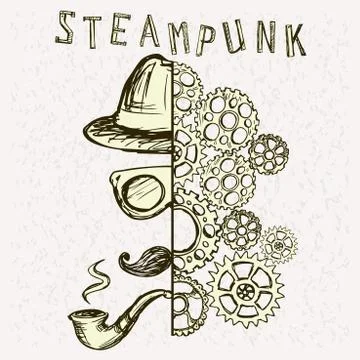 Steampunk background. Stock Illustration